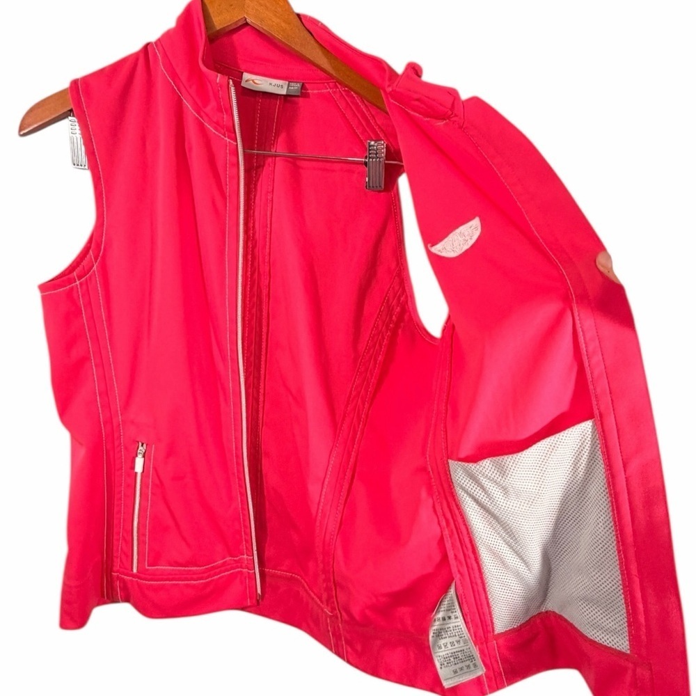 Kjus Softshell womens golf Vest Pink Lightweight Zip Front Womens Size M - Picture 4 of 13